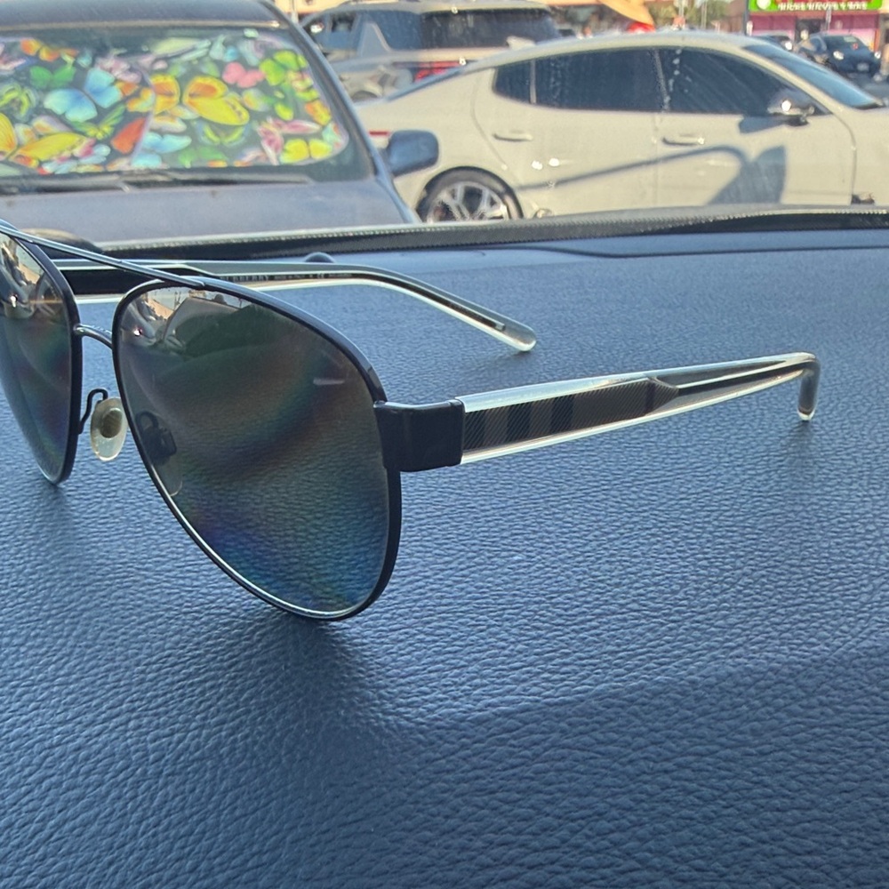 Burberry Black and Silver Sunglasses